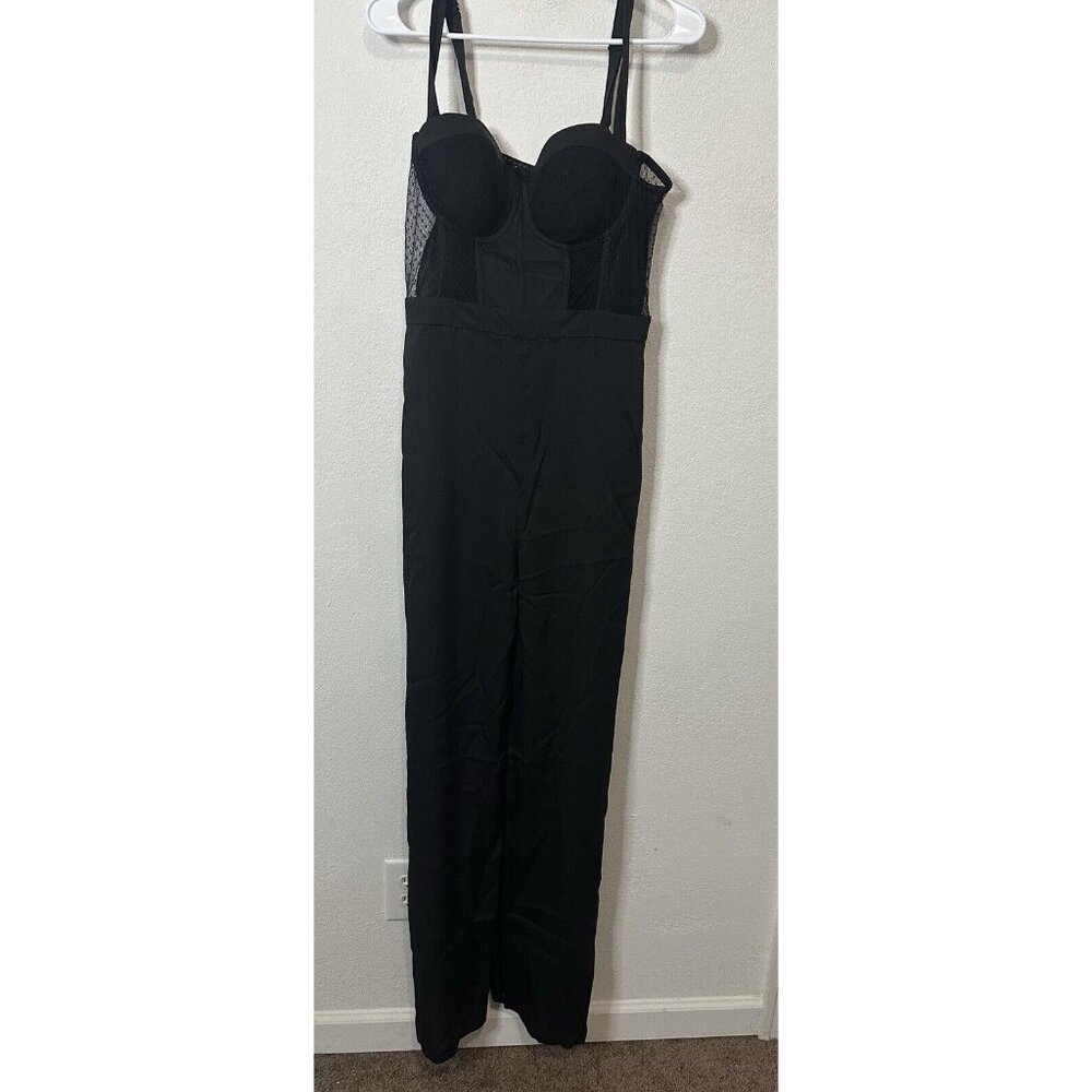 Bebe Black Bustier Sleeveless Jumpsuit Size 12
